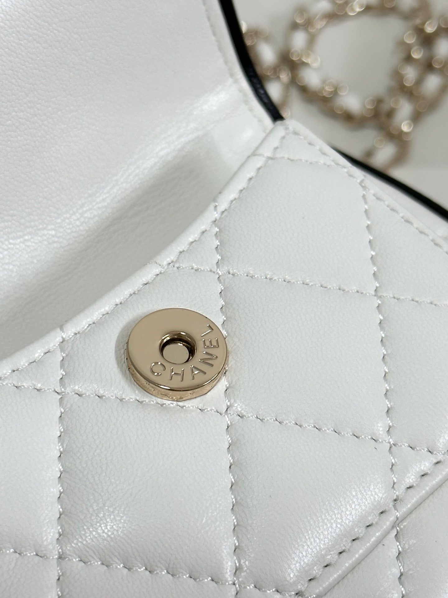 Chic Chanel Quilted White Mini Backpack