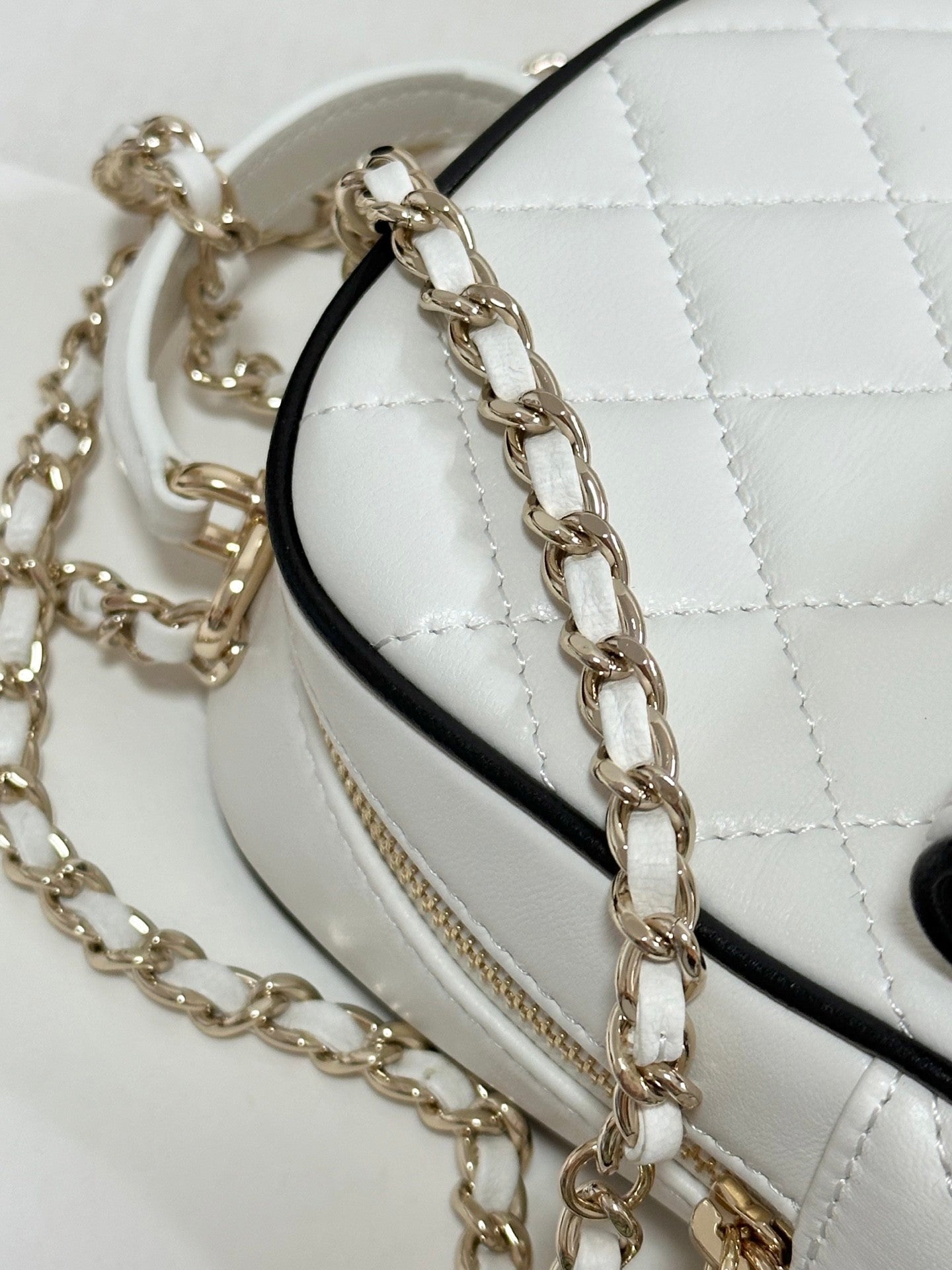 Chic Chanel Quilted White Mini Backpack