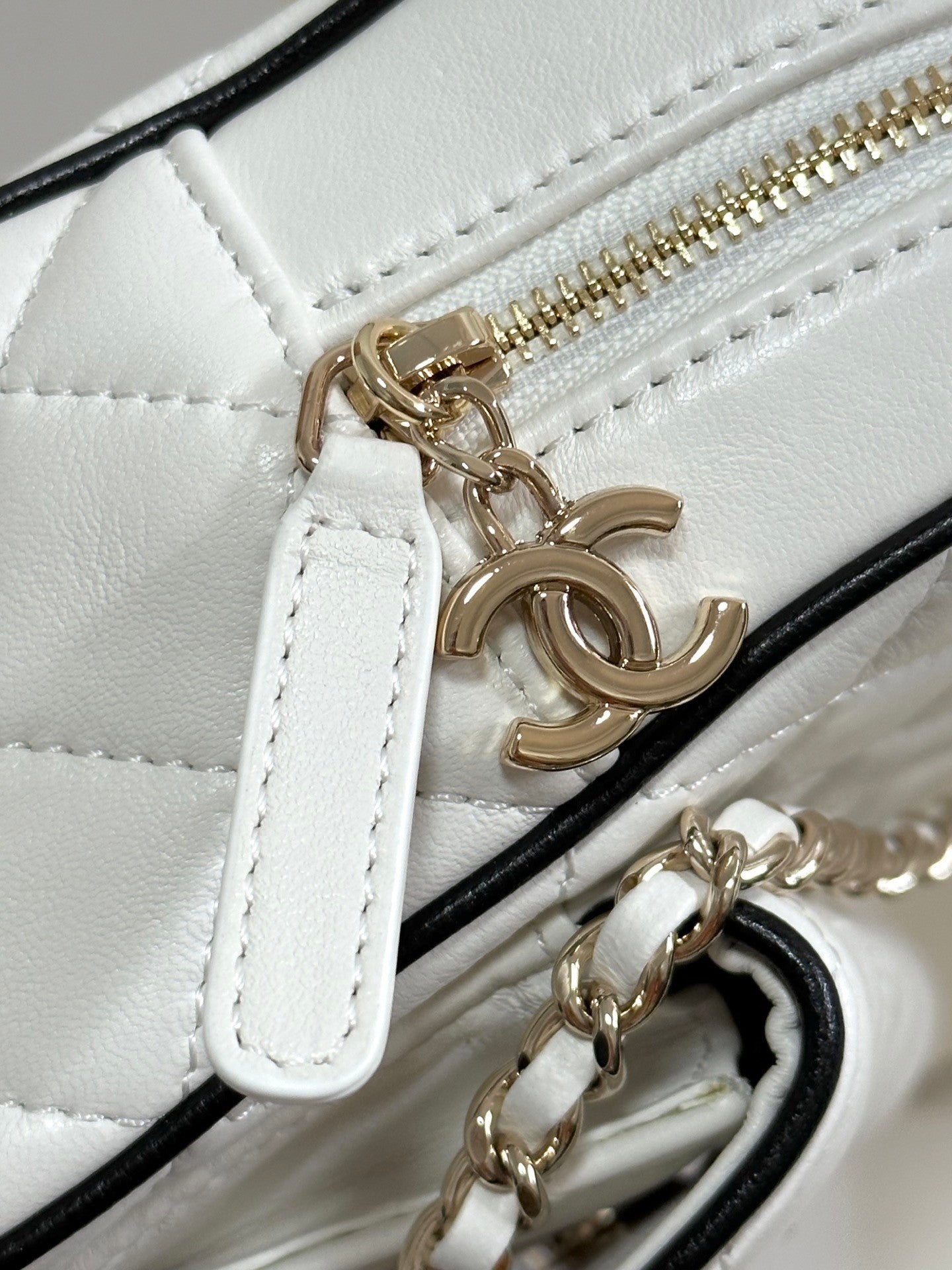 Chic Chanel Quilted White Mini Backpack