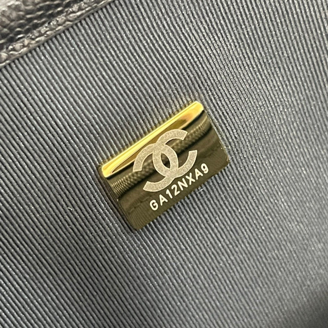 Elegant Quilted Black Flap Bag with Top Handle