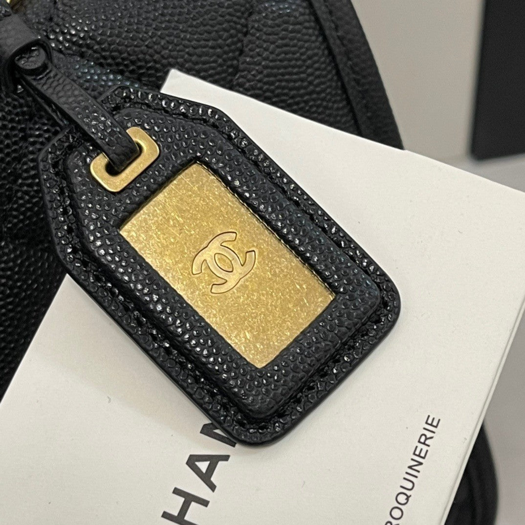 Elegant Quilted Black Flap Bag with Top Handle