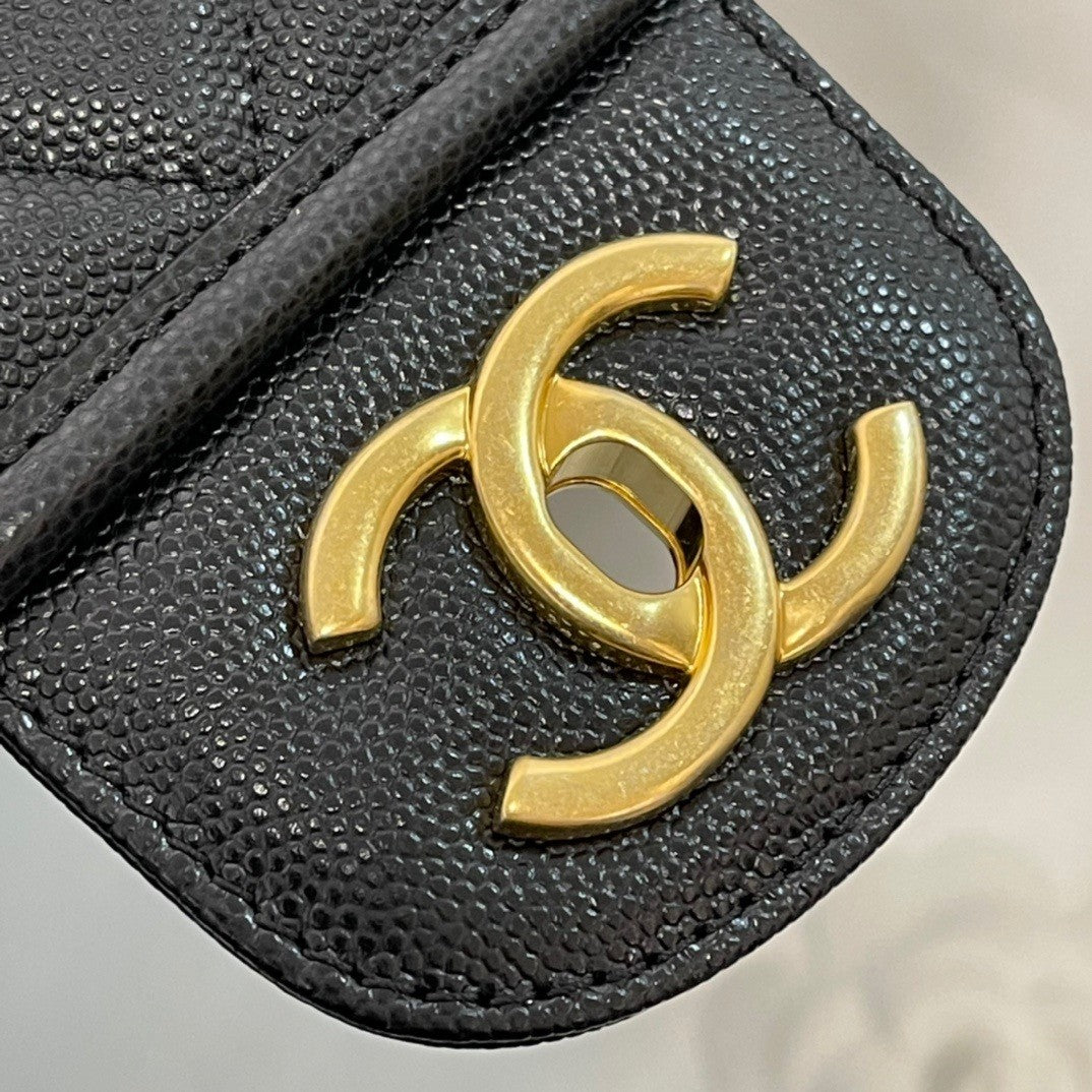 Elegant Quilted Black Flap Bag with Top Handle