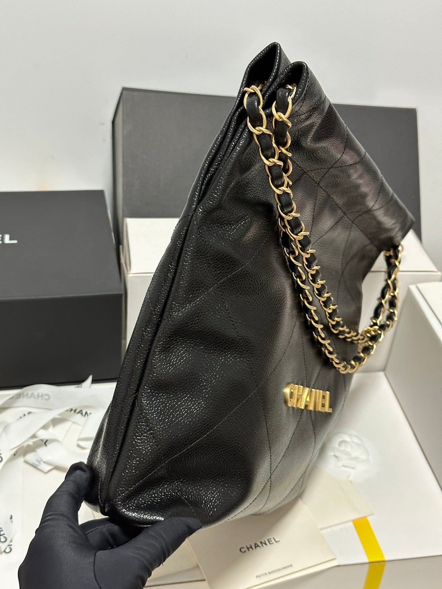 Classic Caviar Quilted Tote Bag