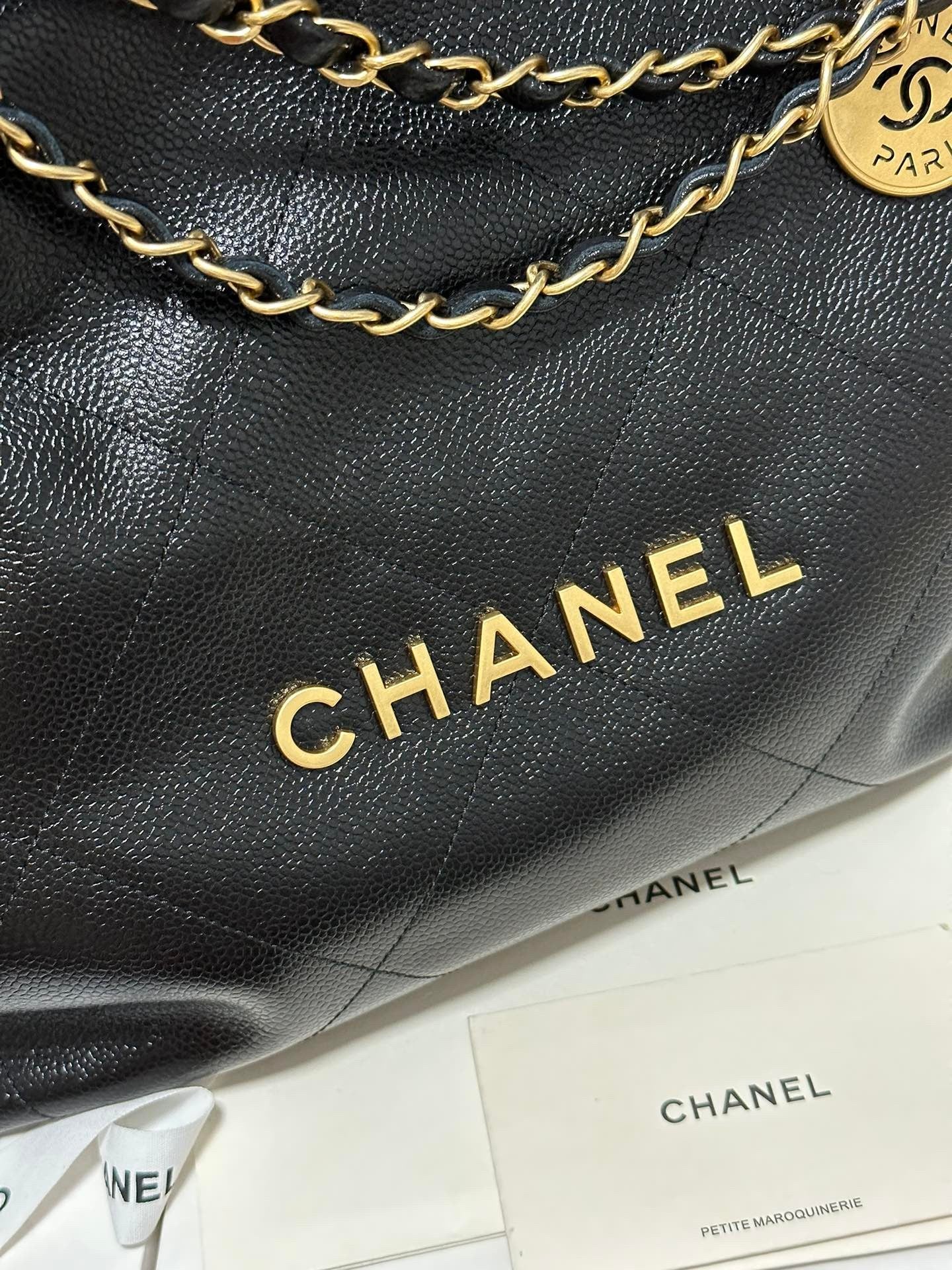 Classic Caviar Quilted Tote Bag