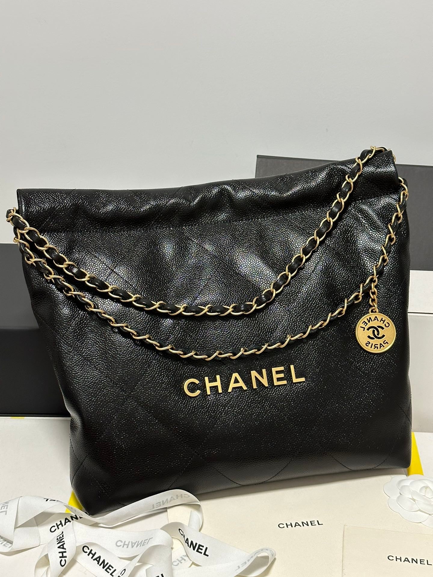 Classic Caviar Quilted Tote Bag