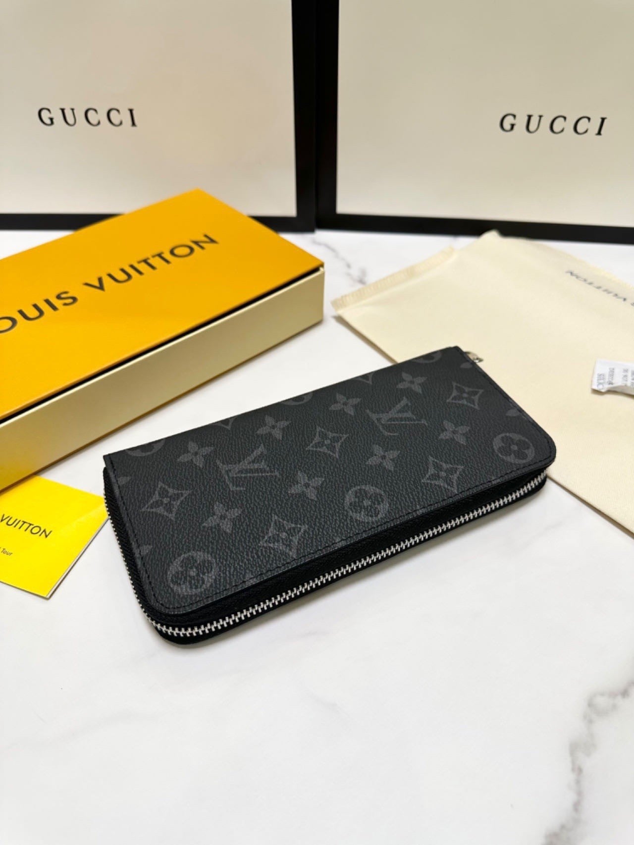 classic monogram long - style zipper wallets, combining exquisite storage with fashion