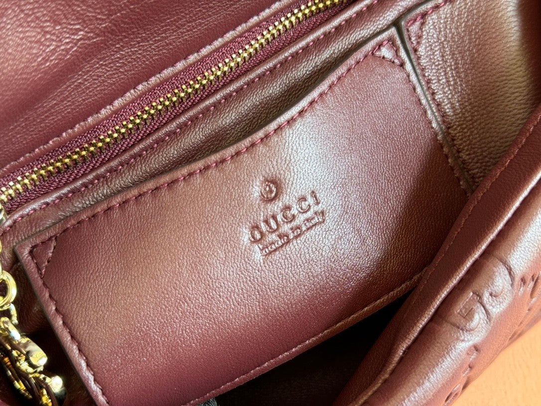 Burgundy leather handbag from the Miliano collection