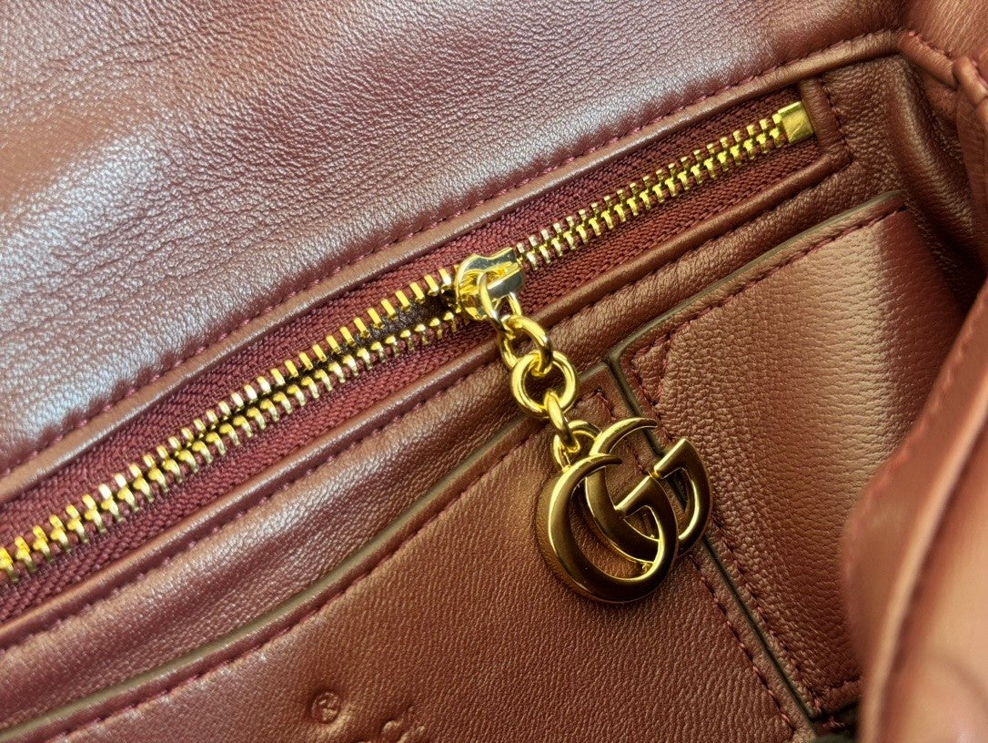 Burgundy leather handbag from the Miliano collection