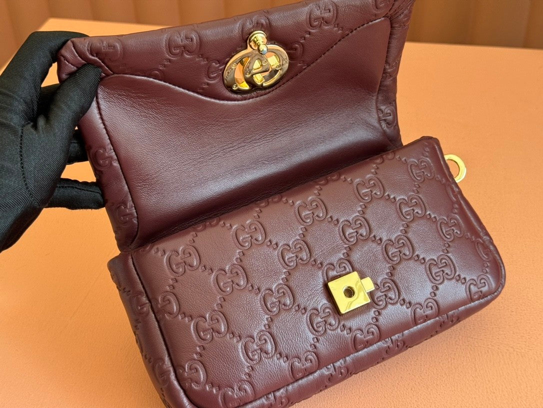 Burgundy leather handbag from the Miliano collection