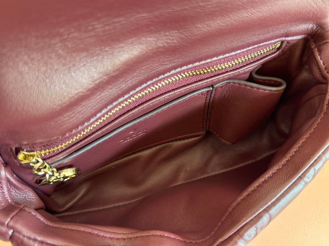 Burgundy leather handbag from the Miliano collection