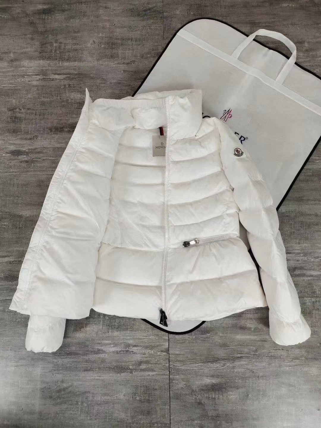 White Waist - cinching and Slimming Lightweight Down Jacket