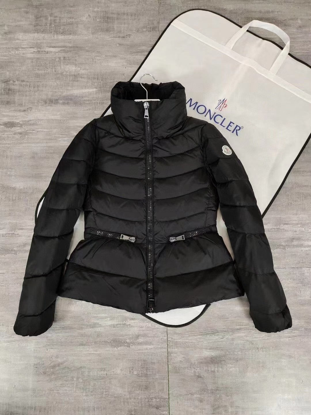 Black Waist - cinching and Slimming Lightweight Down Jacket