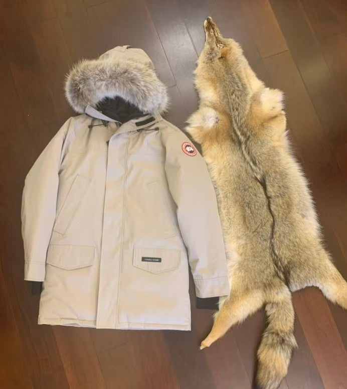 Mid - length, Level 4 Cold - resistant, Off - white and Versatile Down Jacket