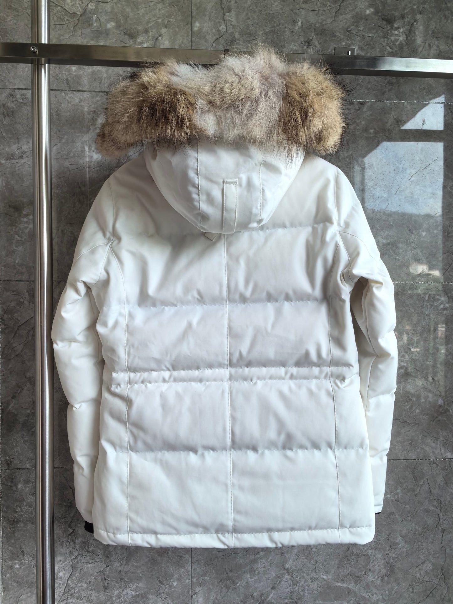 Women's White Hooded Down Jacket