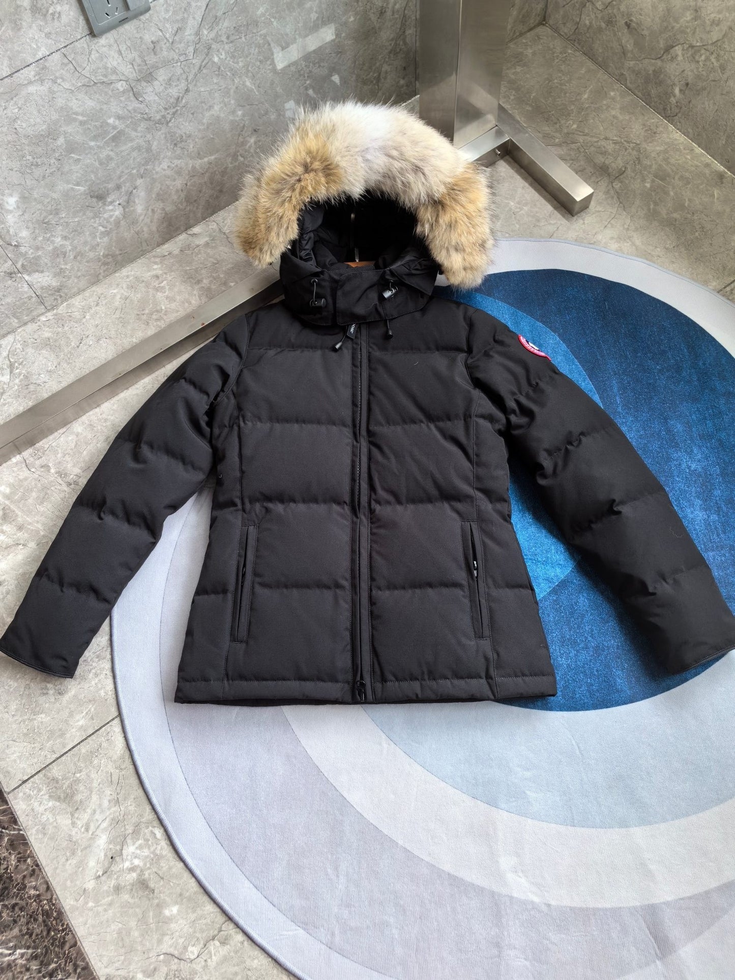 Women's Black Hooded Down Jacket