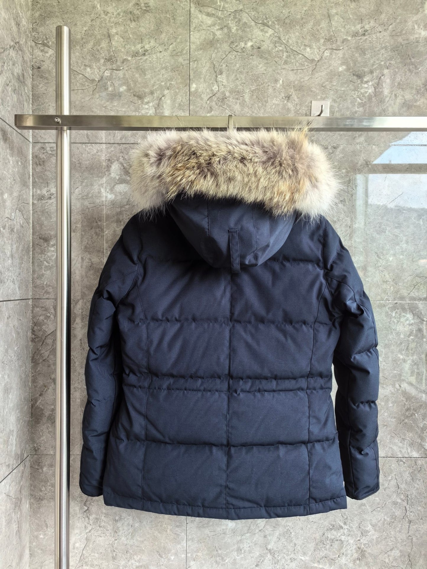 Women's Blue Hooded Down Jacket