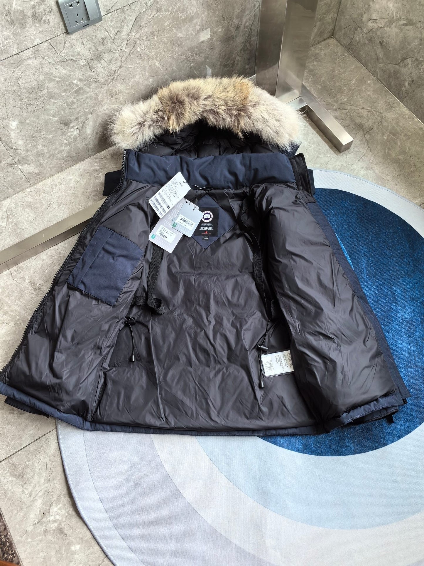 Women's Blue Hooded Down Jacket
