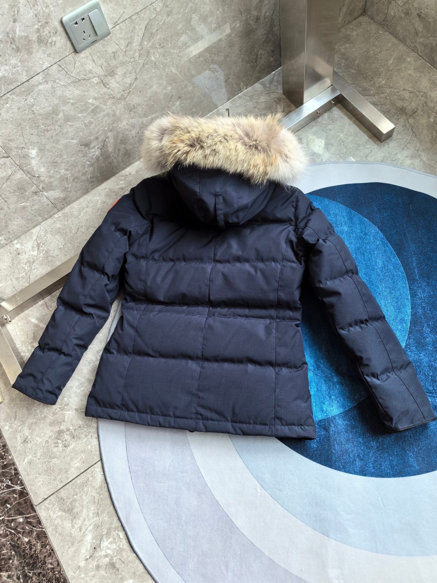 Women's Blue Hooded Down Jacket