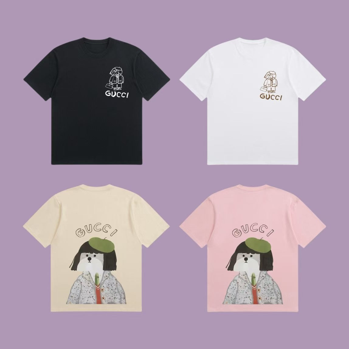 Chic and Quirky:  Inspired pink T - Shirt with Adorable Cartoon Prints