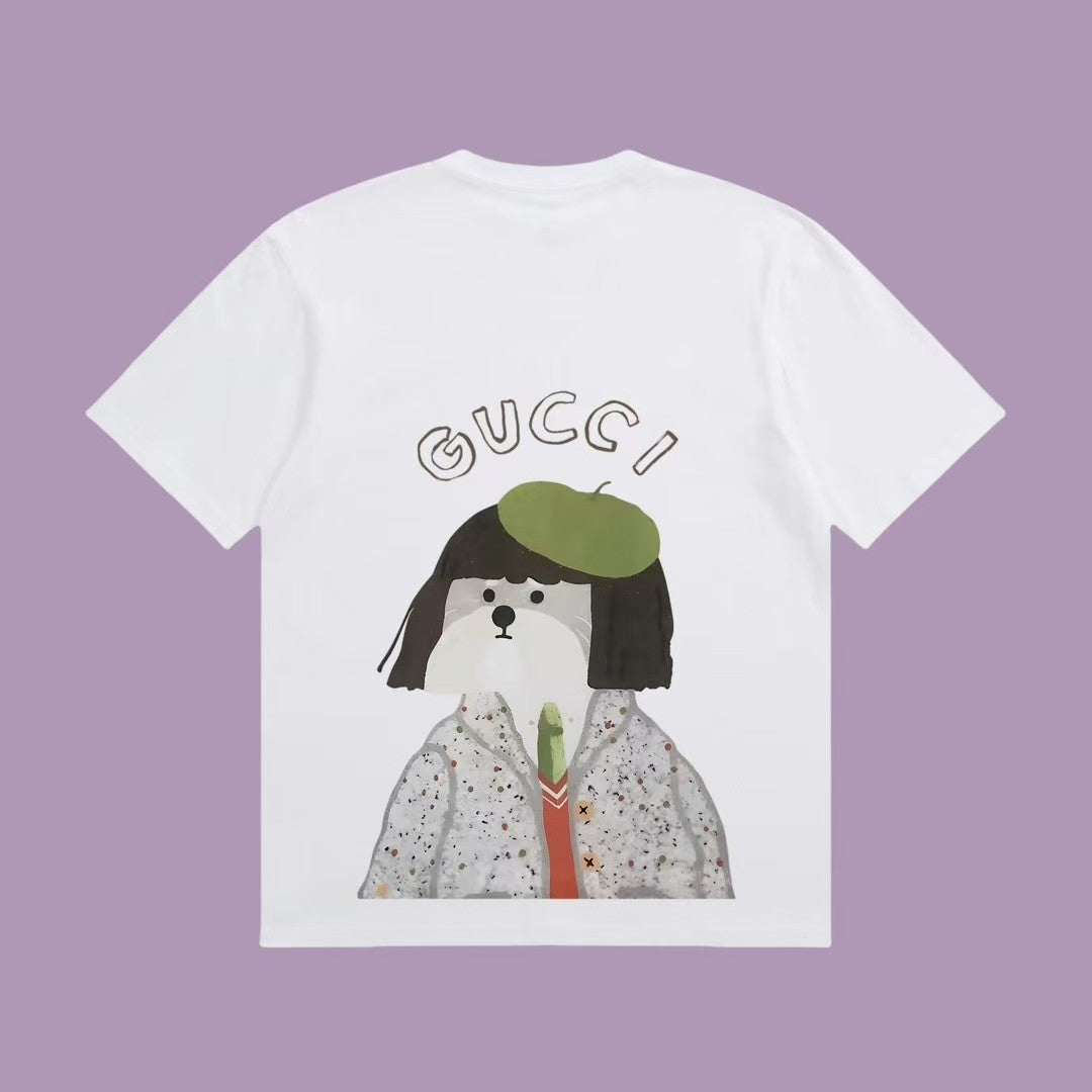 Chic and Quirky: Inspired white T - Shirt with Adorable Cartoon Prints