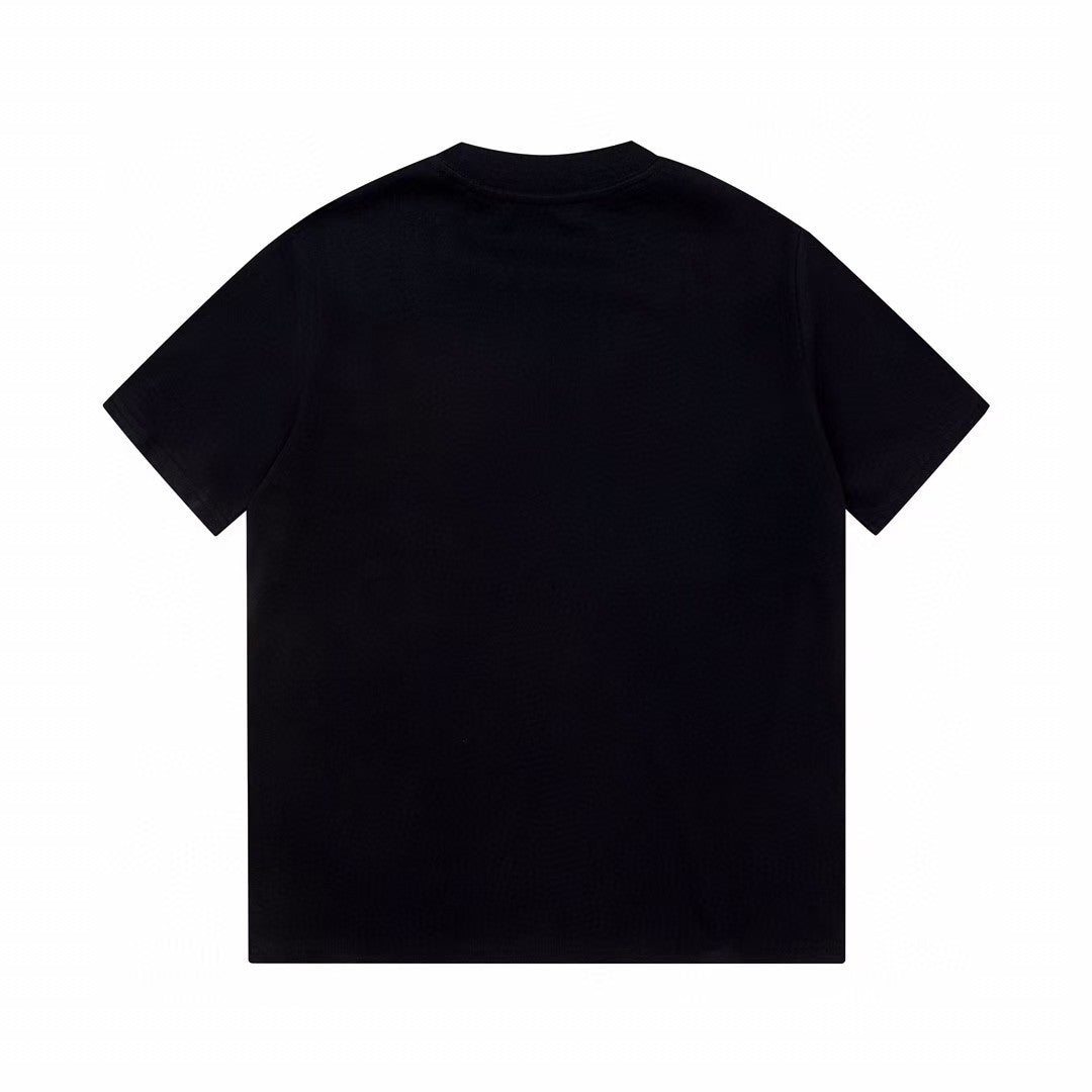 Short  sleeved T - shirt with thick - thread floral embroidery