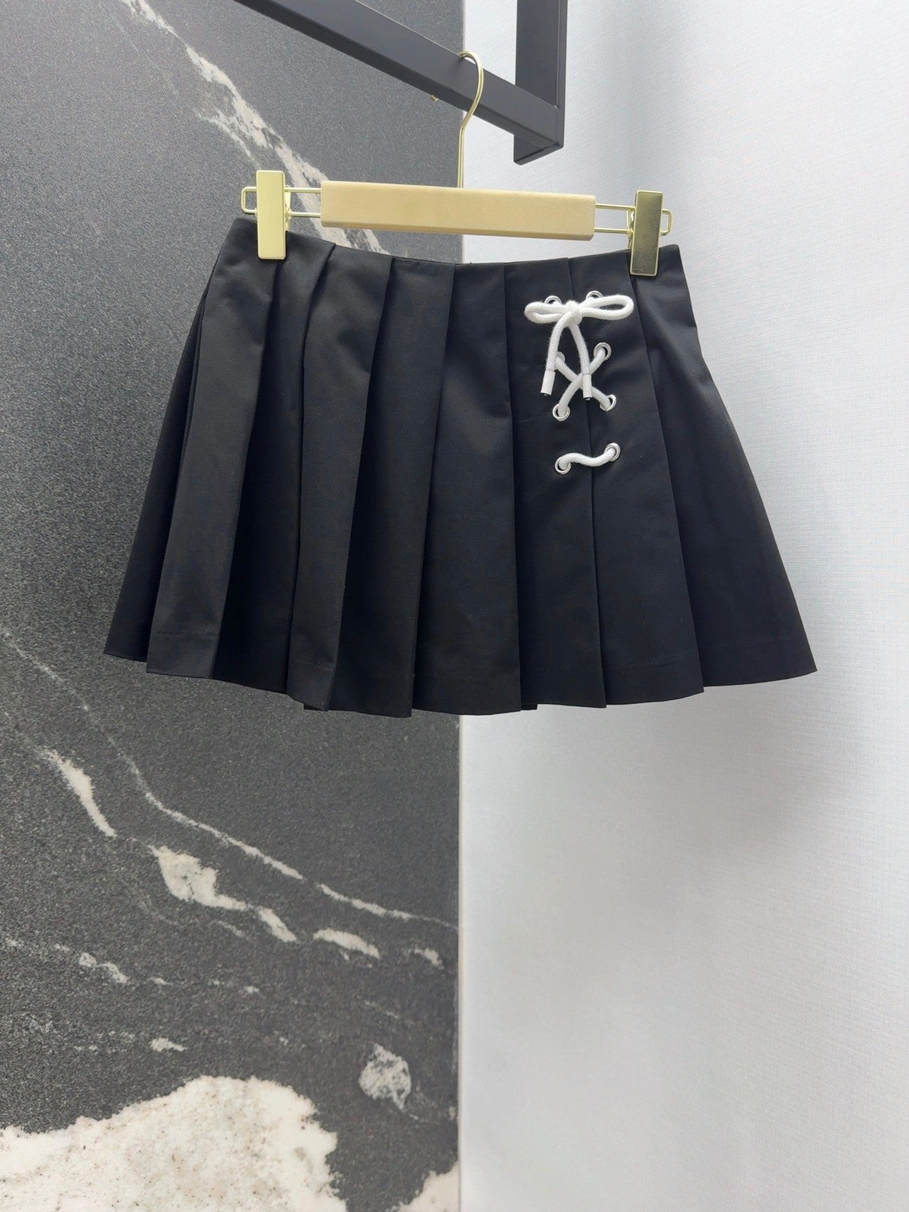 Spring - Summer 2025 New Arrival: Nautical - style Short Pleated Skirt with Rope Detailing