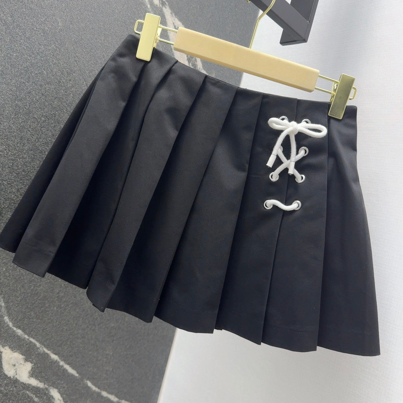 Spring - Summer 2025 New Arrival: Nautical - style Short Pleated Skirt with Rope Detailing