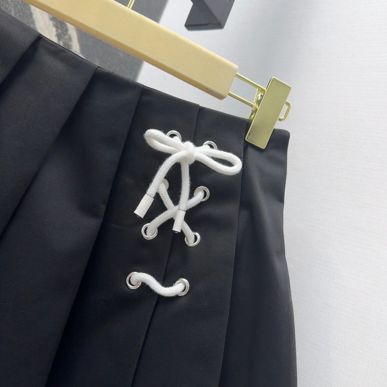 Spring - Summer 2025 New Arrival: Nautical - style Short Pleated Skirt with Rope Detailing