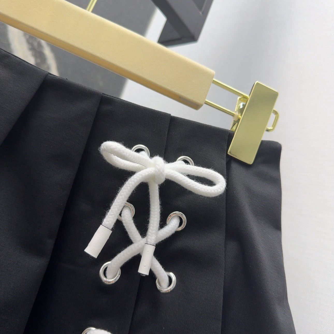 Spring - Summer 2025 New Arrival: Nautical - style Short Pleated Skirt with Rope Detailing