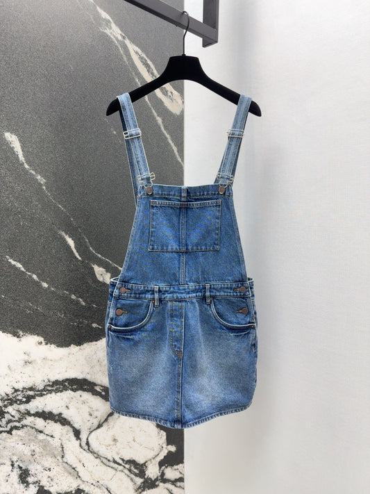 Cool Utility style Denim Overall Dress