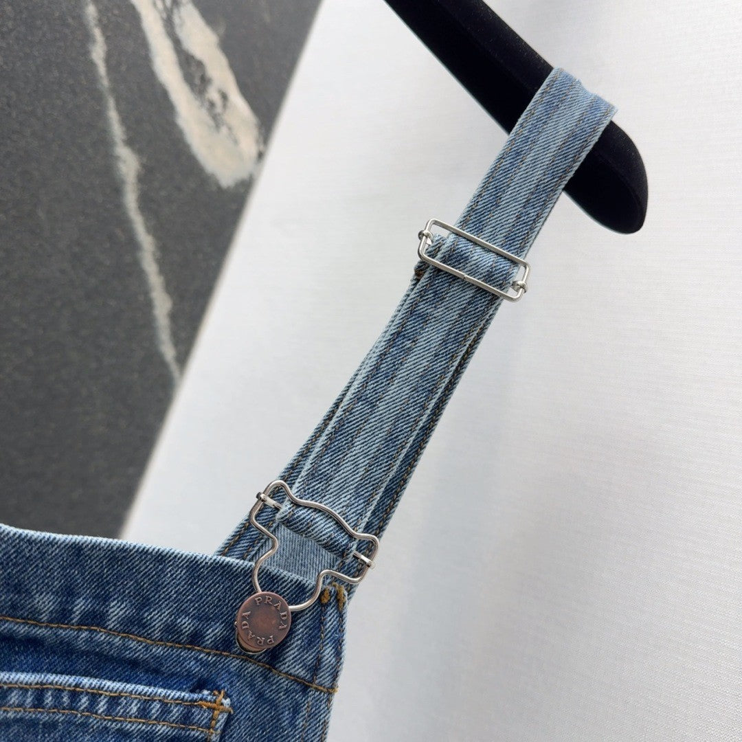 Cool Utility style Denim Overall Dress