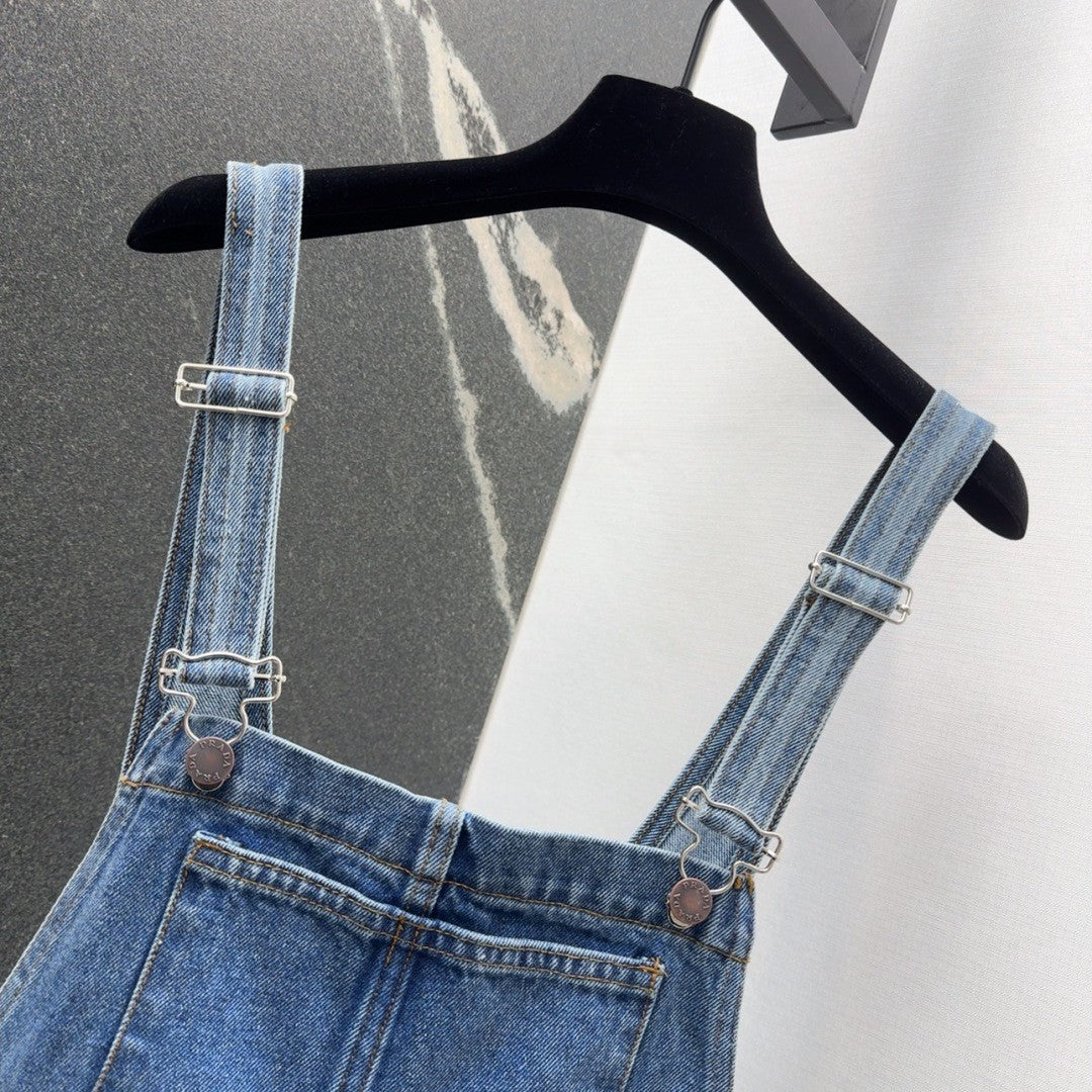 Cool Utility style Denim Overall Dress