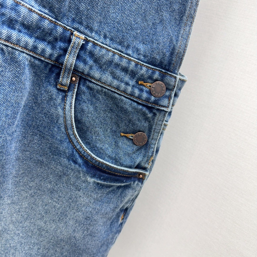 Cool Utility style Denim Overall Dress