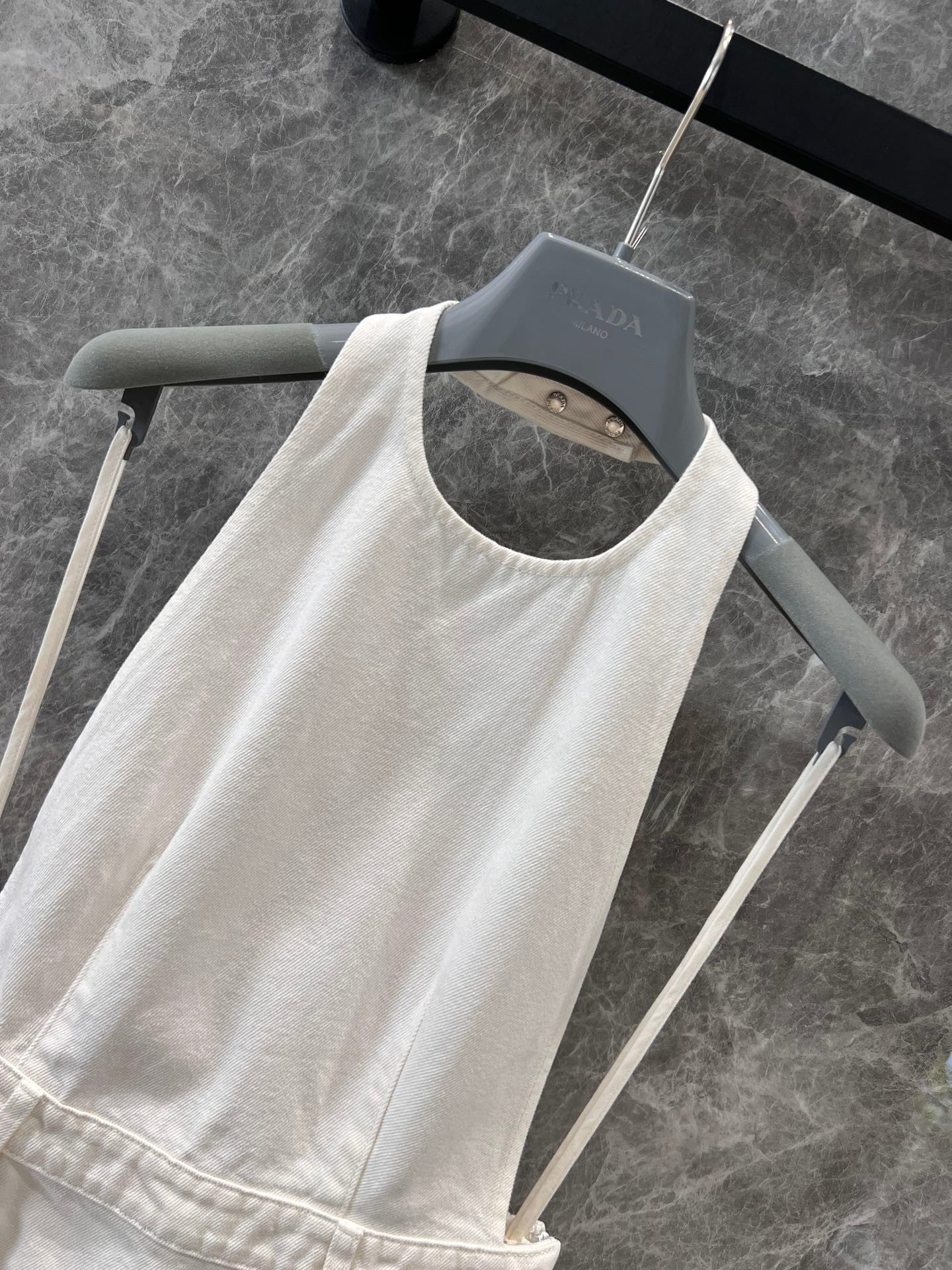 Spring - Summer 2025 New Arrival: Halter - cinching A - line Denim Dress