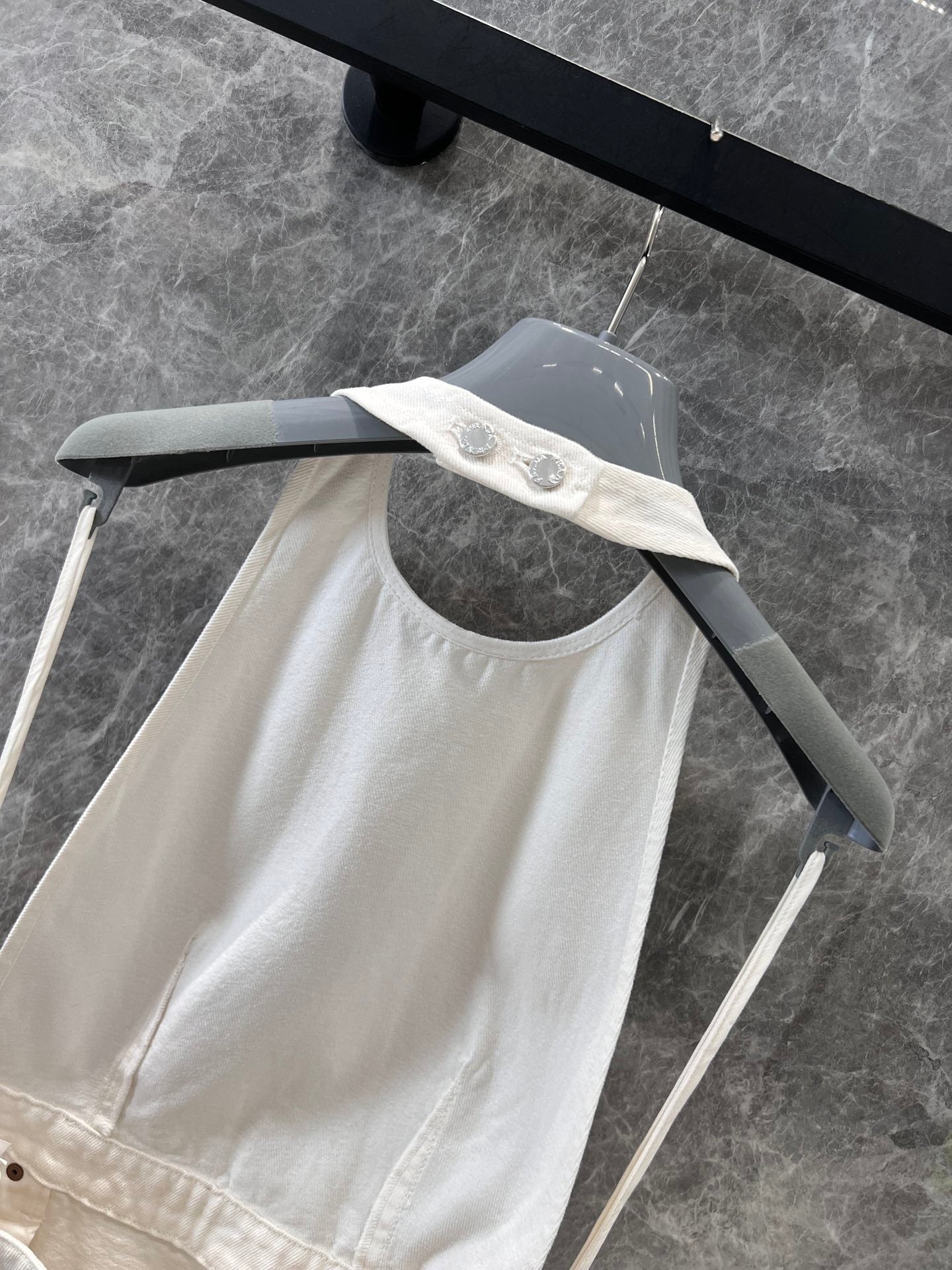 Spring - Summer 2025 New Arrival: Halter - cinching A - line Denim Dress