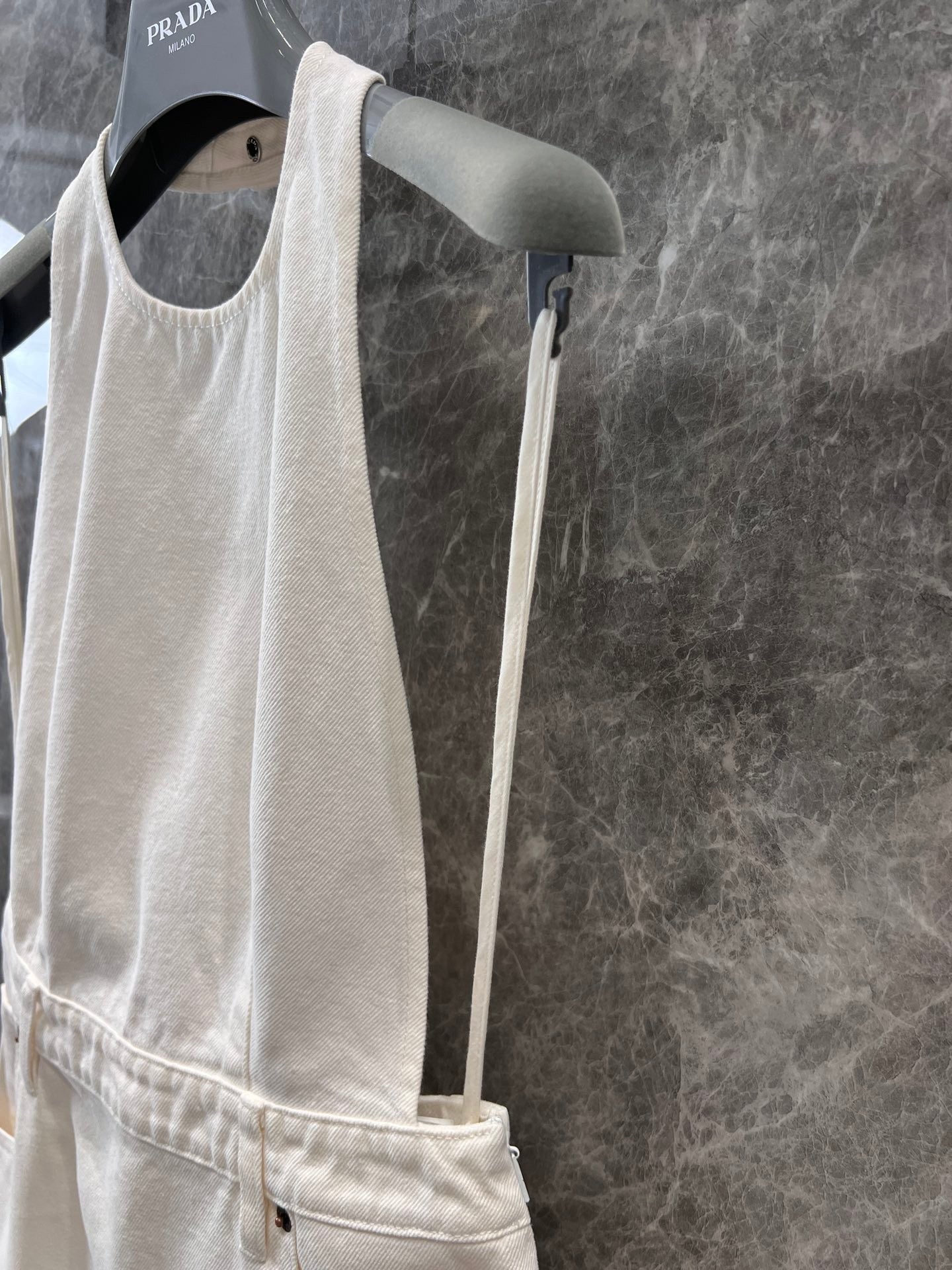 Spring - Summer 2025 New Arrival: Halter - cinching A - line Denim Dress