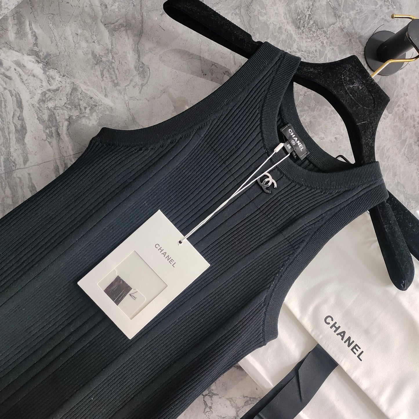 Must - have Trendy Item This Season! Ribbed Waffle - Knit Patchwork Knitted Sleeveless Dress