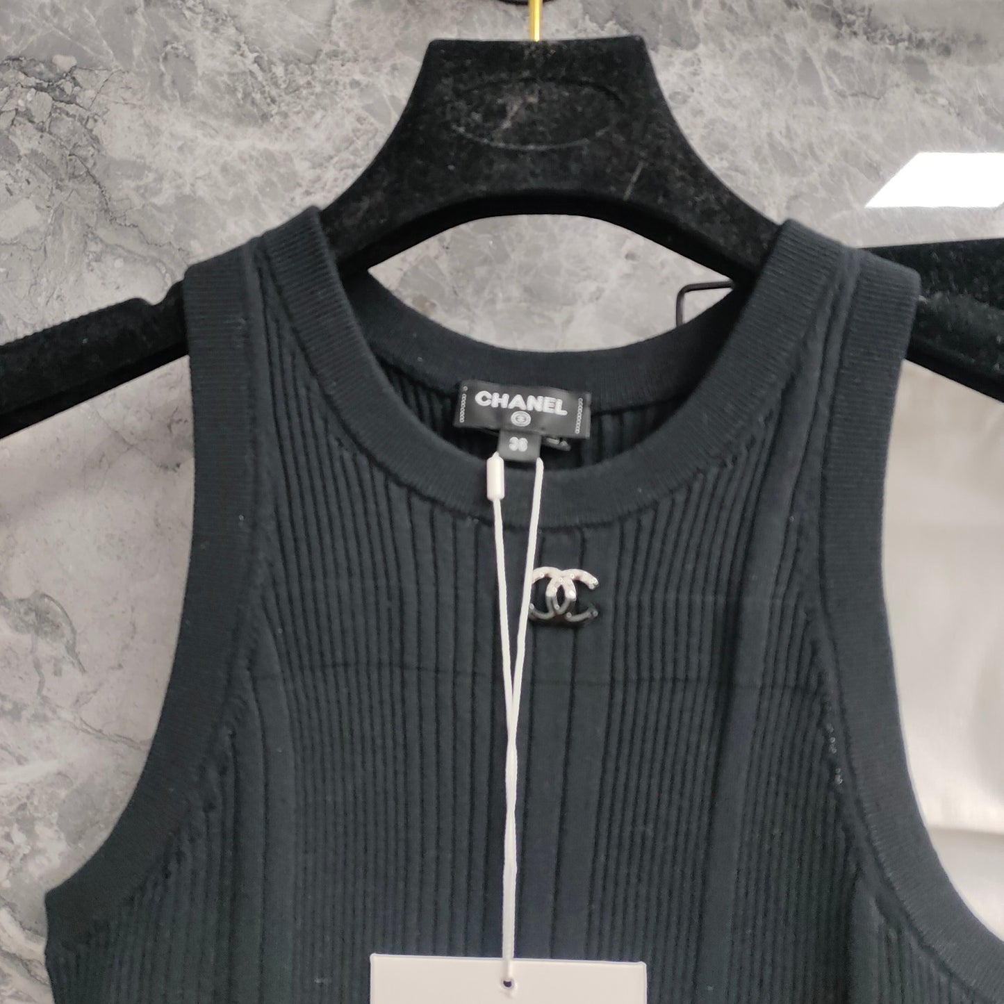 Must - have Trendy Item This Season! Ribbed Waffle - Knit Patchwork Knitted Sleeveless Dress