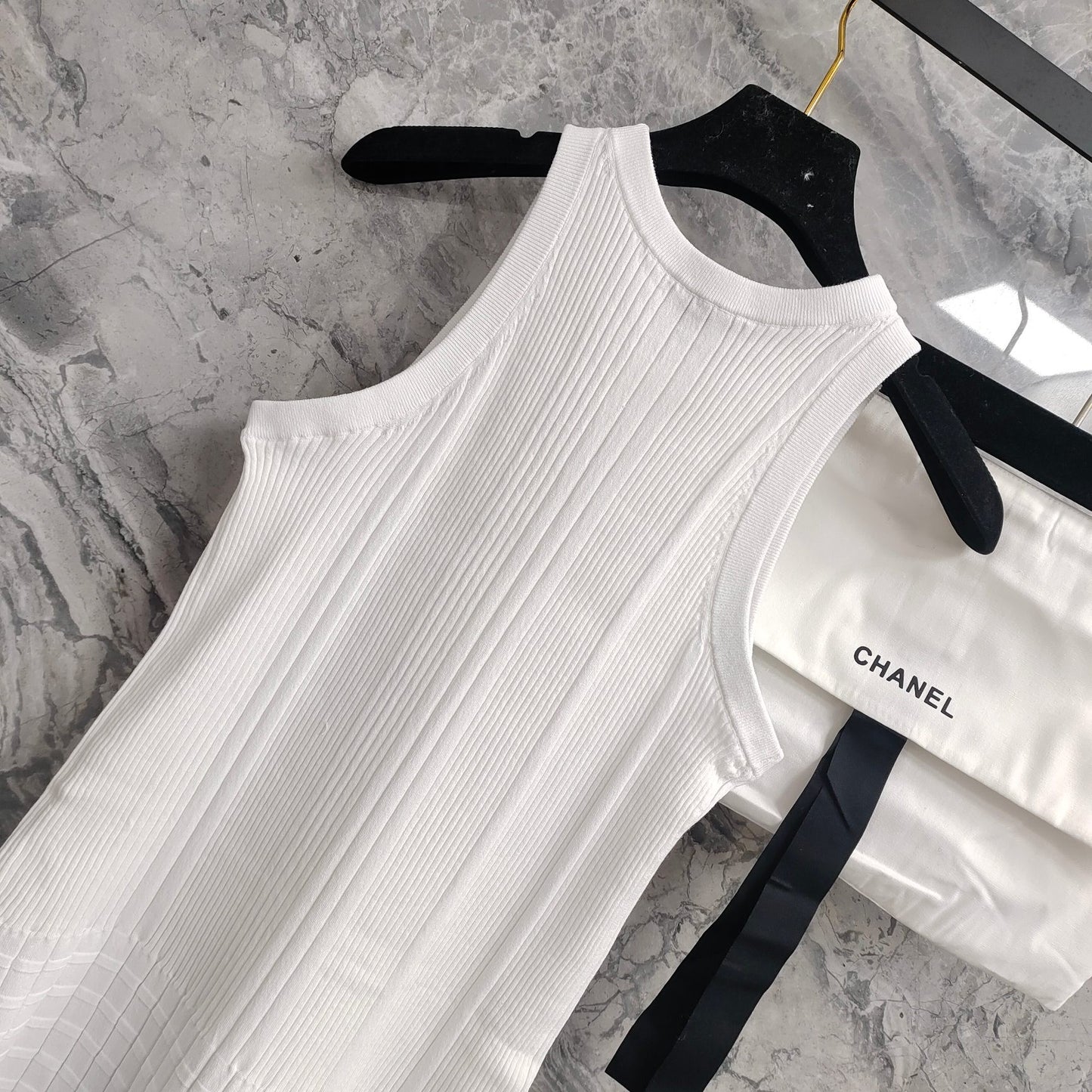 Must - have Trendy Item This Season! Ribbed Waffle - Knit Patchwork Knitted Sleeveless Dress