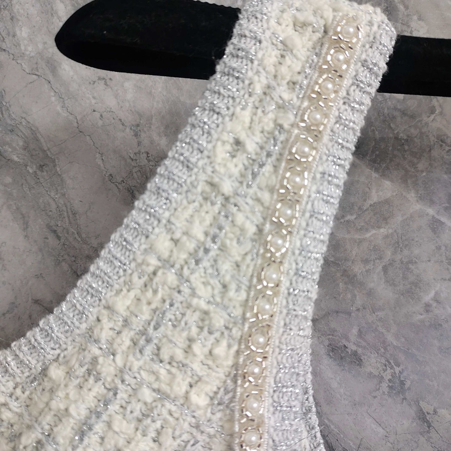 Graceful Sleeveless Dress: Beaded Waist - cinching and Slimming Knit Dress