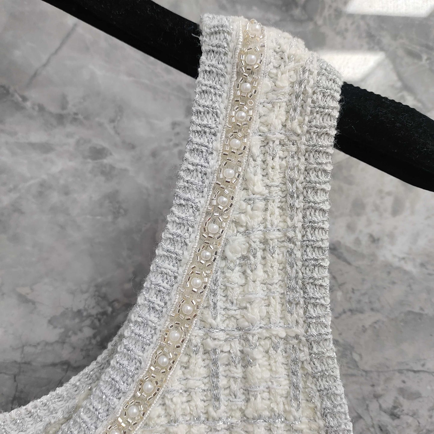 Graceful Sleeveless Dress: Beaded Waist - cinching and Slimming Knit Dress