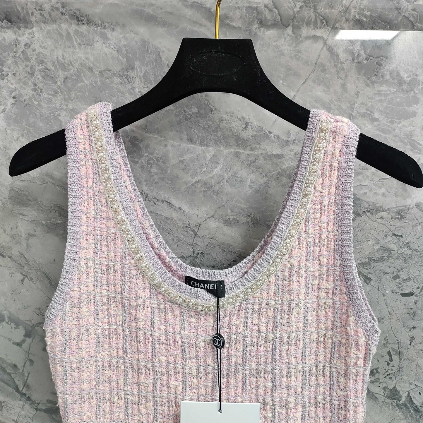 Graceful Sleeveless Dress: Beaded Waist - cinching and Slimming Knit Dress