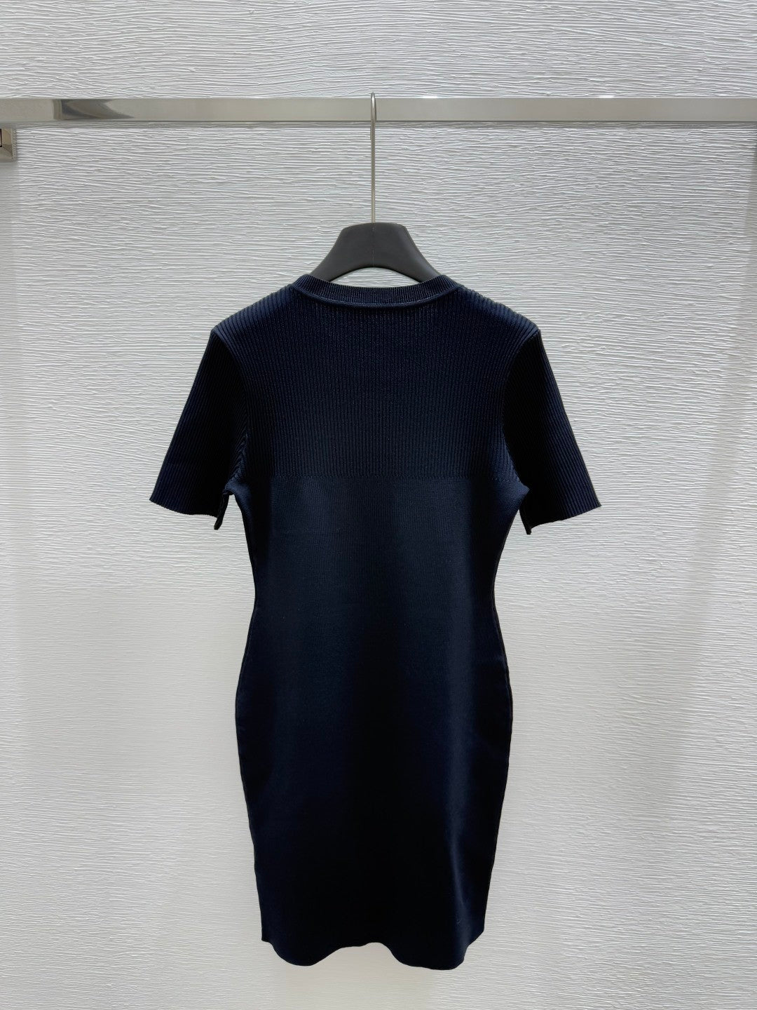 Ribbed Knit Short - Sleeve Dress