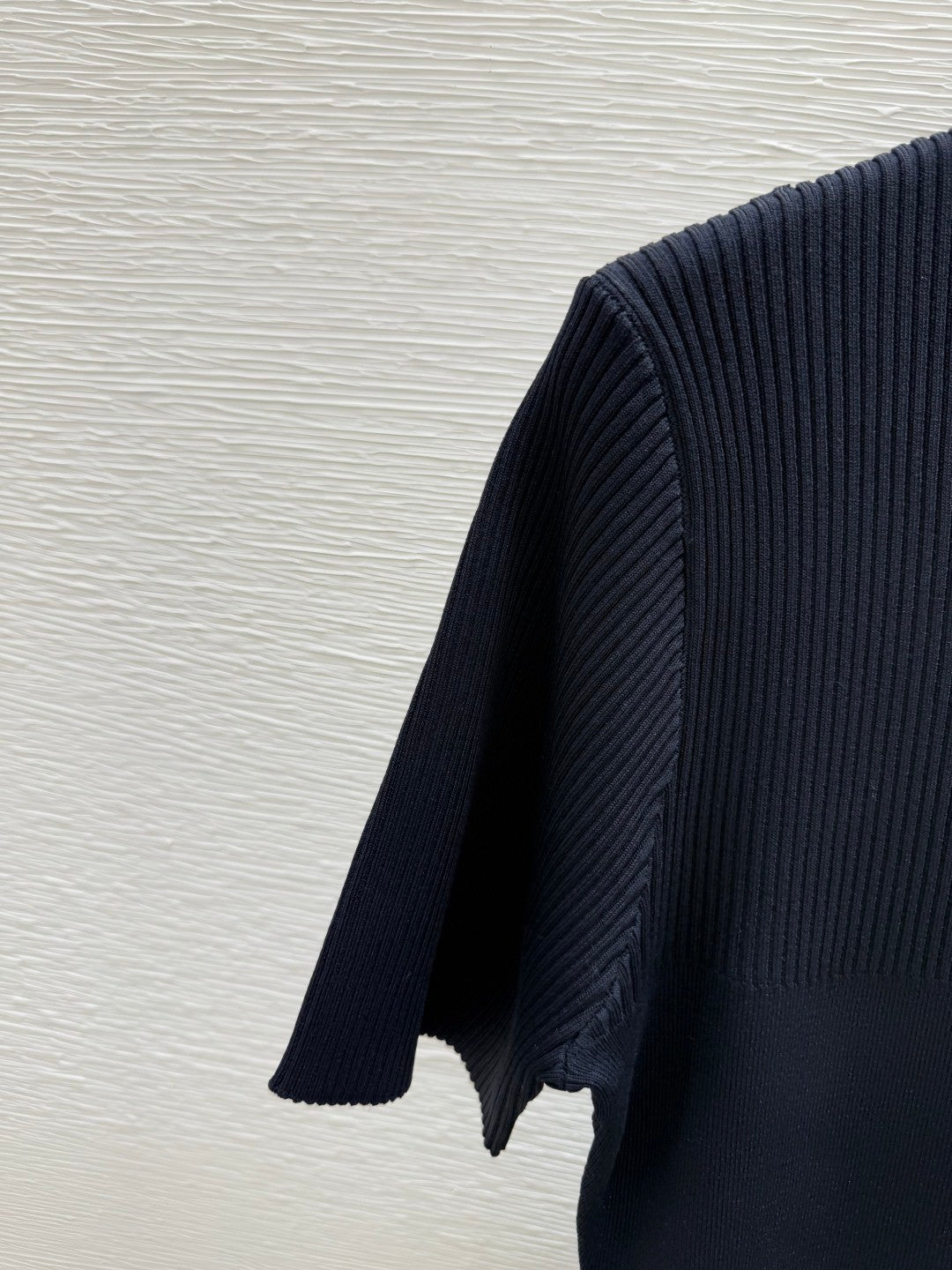 Ribbed Knit Short - Sleeve Dress