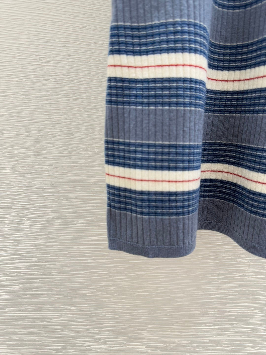 New Arrival: Round - neck Knitted Dress with Contrast - color Stripes