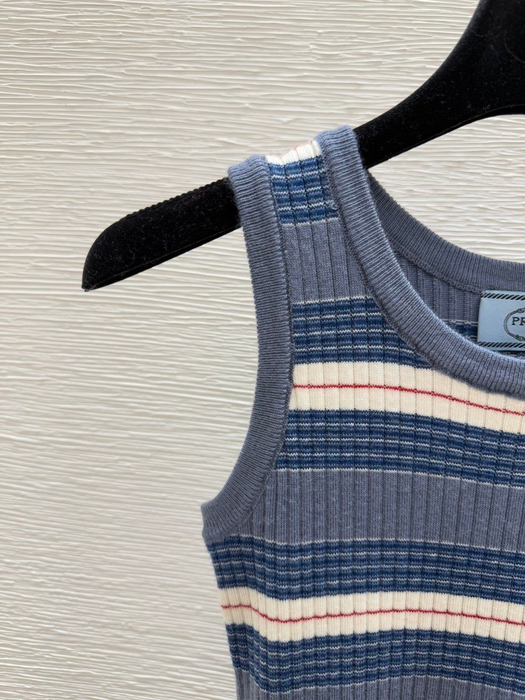 New Arrival: Round - neck Knitted Dress with Contrast - color Stripes