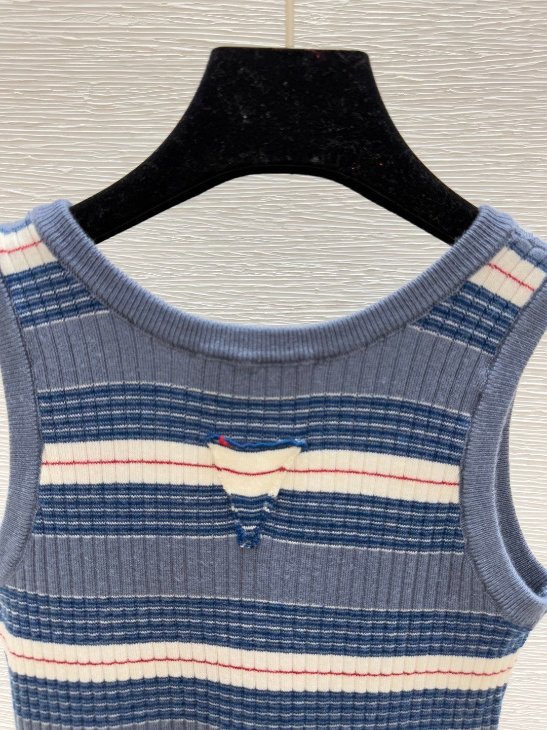 New Arrival: Round - neck Knitted Dress with Contrast - color Stripes