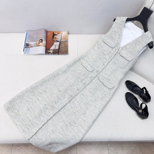 style vintage - inspired sleeveless long vest dress