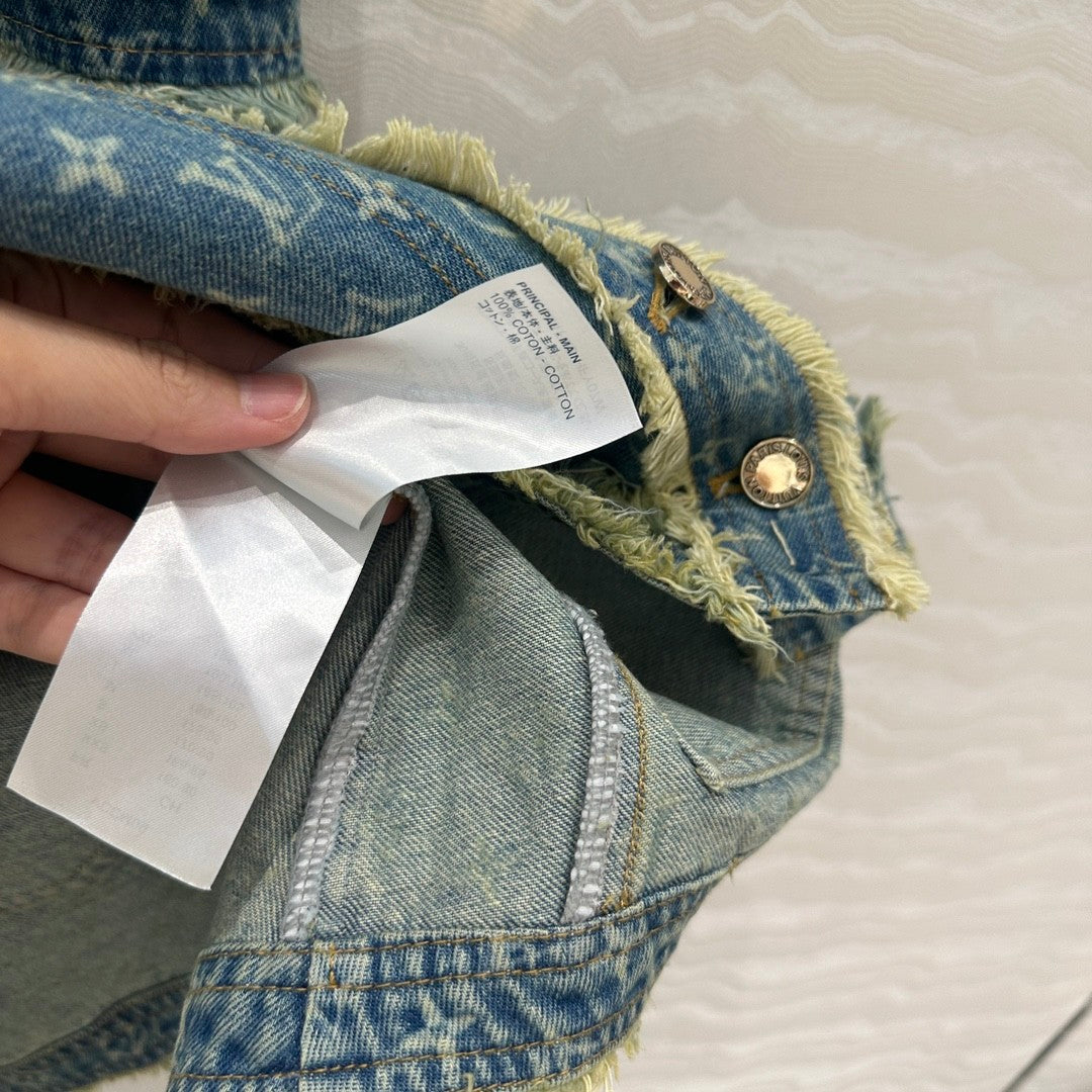 Monogram jacquard denim dress