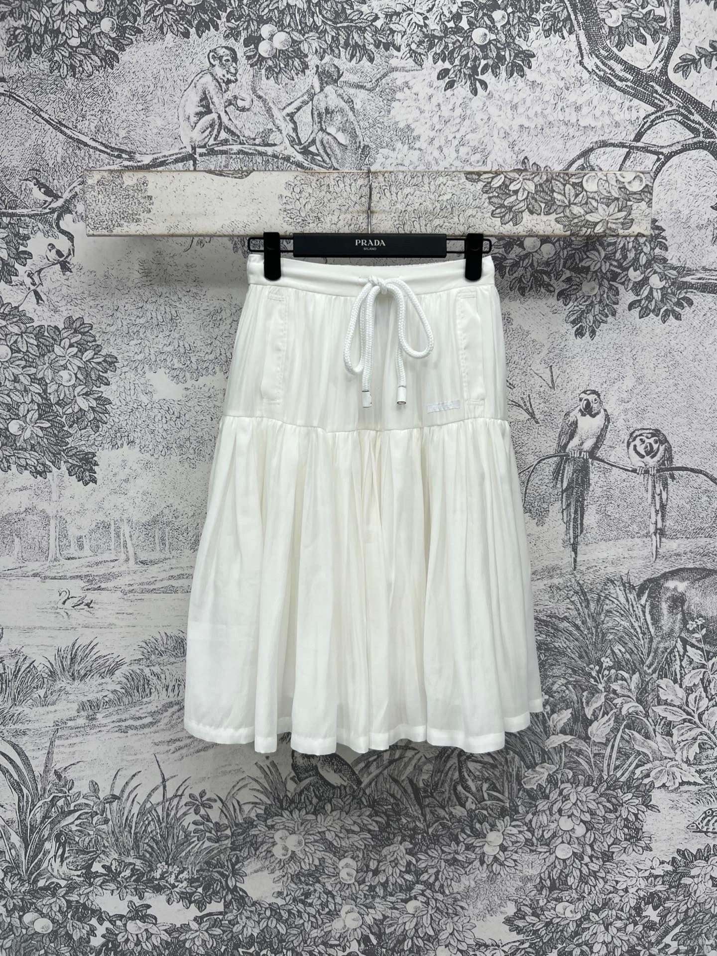 Organza puff midi skirt
